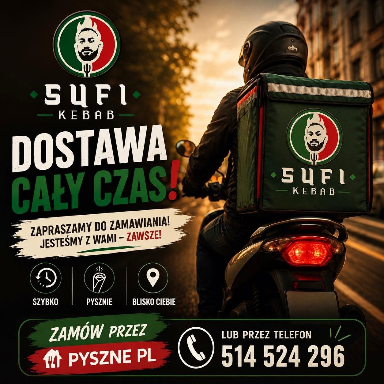 Dostawa Sufi Kebab — nasz kurier już jedzie